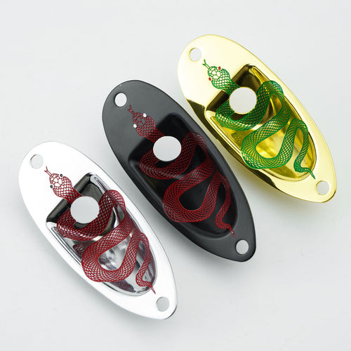 Guyker Guitar Output Jack Plate Engraved Snake Design with Electroplated Finish GJ-005