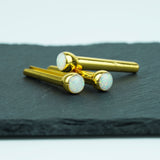 Guyker GX-009 Acoustic Guitar Bridge Pins with Pearl White Chips, view 2