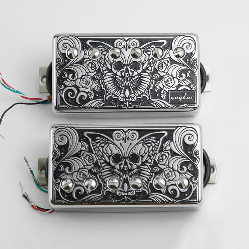 Guyker HBA5-PC003 Double-Coil Pickup Set Skull Butterfly Engraved Cover