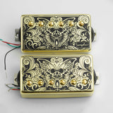 Guyker HBA5-PC003 Double-Coil Pickup Set Skull Butterfly Engraved Cover, view 2