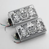 Guyker HBA5-PC003 Double-Coil Pickup Set Skull Butterfly Engraved Cover, view 5