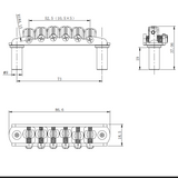 Guyker JZA-001 CNC Aluminum 6 String Guitar Bridge Roller Bridge For Jazzmaster 9.5/7.25" Radius, view 4