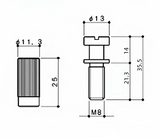 Guyker LZ003 Adjustable Stop Tailpiece Studs & Bushings Set for LP-Style Guitar, M8, view 4