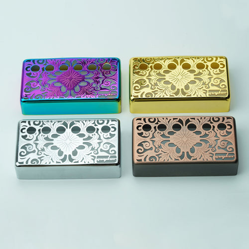 Guyker PC010 50-52MM Nickel Silver Material Humbucker Kaleidoscope Pattern Hollow Design Guitar Pickup Covers Set