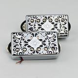 Guyker PC010 50-52MM Nickel Silver Material Humbucker Kaleidoscope Pattern Hollow Design Guitar Pickup Covers Set, view 3