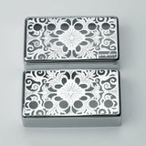 Guyker PC010 50-52MM Nickel Silver Material Humbucker Kaleidoscope Pattern Hollow Design Guitar Pickup Covers Set, view 6