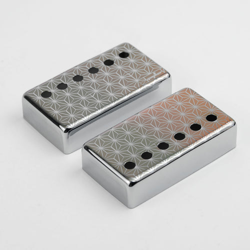 Guyker PC017 Nickel Silver Humbucker Iridescent Triangle Pattern Guitar Pickup Covers Set