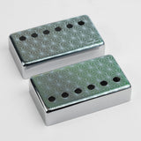 Guyker PC017 Nickel Silver Humbucker Iridescent Triangle Pattern Guitar Pickup Covers Set, view 2