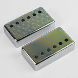 Guyker PC017 Nickel Silver Humbucker Iridescent Triangle Pattern Guitar Pickup Covers Set, view 6