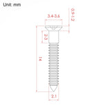 Guyker Stainless Steel Pickup Frame Mounting Screws M2.1×14/19mm for Electric Guitar, view 3
