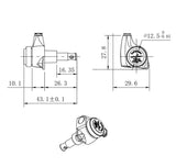 Guyker GK-510D4SP Locking Tuners with 1:21 Gear Ratio for LP and SG Electric Guitars, view 4