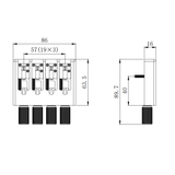 Guyker WBA-004 4-String Headless Bass Bridge with Brass Saddles (CNC machining）, view 4