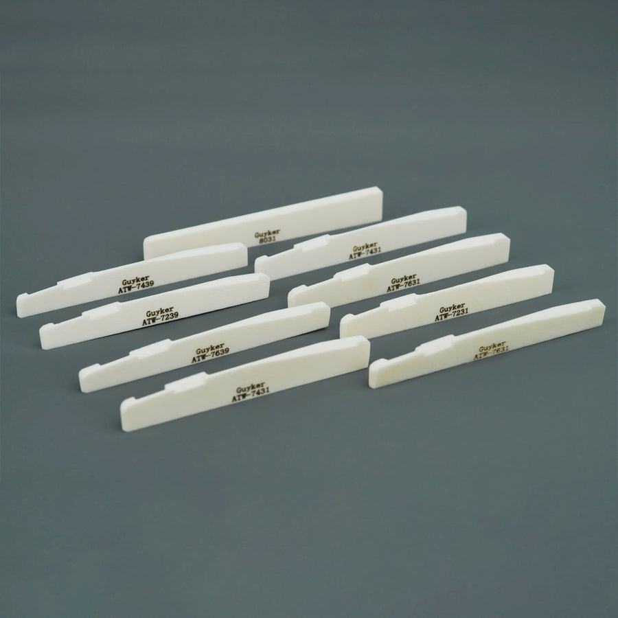 Guyker White Bone Saddle for Acoustic Guitar, 2 PCS