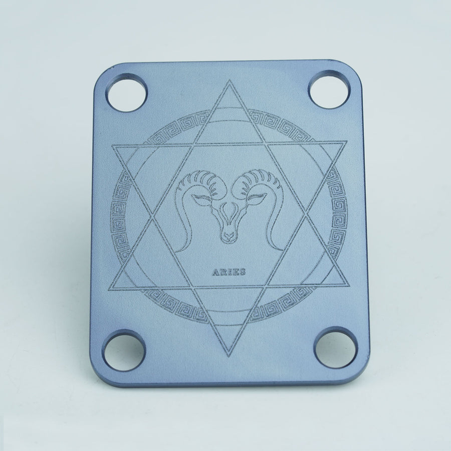 Guyker R1003 Zodiac Neck Plate Aluminum Alloy 4-Hole Neck Joint Plate for Guitar & Bass