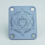 Guyker R1003 Zodiac Neck Plate Aluminum Alloy 4-Hole Neck Joint Plate for Guitar & Bass, view 3