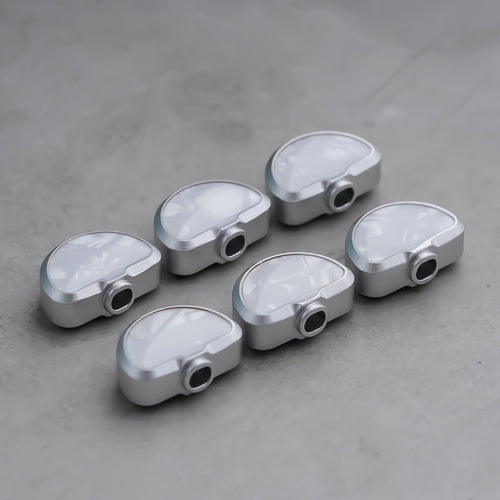 P04 Guyker White Shell Shape Tuner Buttons for 3R3L Tuners