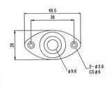 Guyker Ready to Ship (US) | 1 Piece Oval Curved Metal Jack Plate For Electric Guitar Bass Made In KOREA, view 4