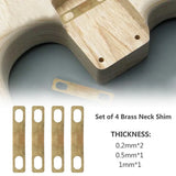 Guyker Ready to Ship (US) | 4Pcs Connection Guitar Neck Plate Guitar Neck Shim Heightening Gasket Bass Instrument Accessories Tool Brass, view 3