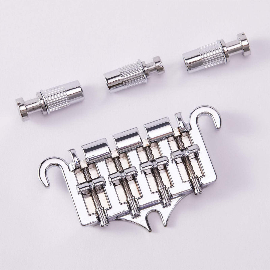 Guyker Ready to Ship (US) | BG004 3 Point 4 String Bass Bridge Tailpiece Chrome For GBS EP