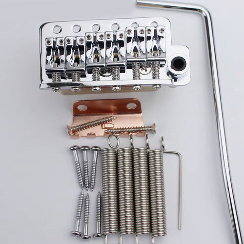 Ready to Ship (US) | GG1013A Guyker Chrome Black Gold Guitar Tremolo Bridge String Spacing 10.8MM With Tremolo System Saddle And Brass Block
