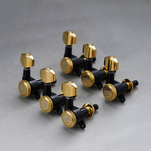 Guyker Ready to Ship (US)| GK-07SP Guitar Machine Heads Tuners (Dopamine Black With Gold)
