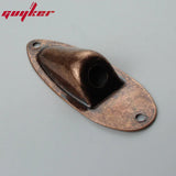 Ready to Ship (US) | Guyker 1 Piece Oval Curved Metal Jack Plate Jackplate Chrome/ Smoke Gray for Electric Guitar Bass, view 6