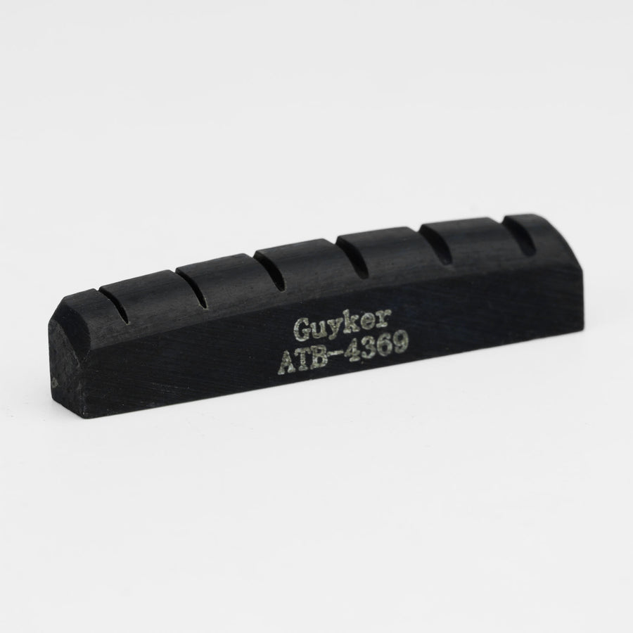 Ready to Ship (US) | Guyker Bone Nut for Acoustic Guitar Black Flat Bottom Raw Pre-Slotted Nut