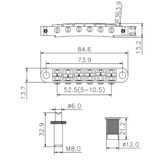 Ready to Ship (US) | Guyker Electric Guitar Saddle Bridge Brass Saddles Zinc Base GM003, view 2