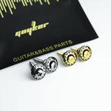 Ready to Ship (US) |Guyker GE003 Vintage Strap Buttons Engraved Alloy Strap Lock Set for Guitar & Bass, view 2