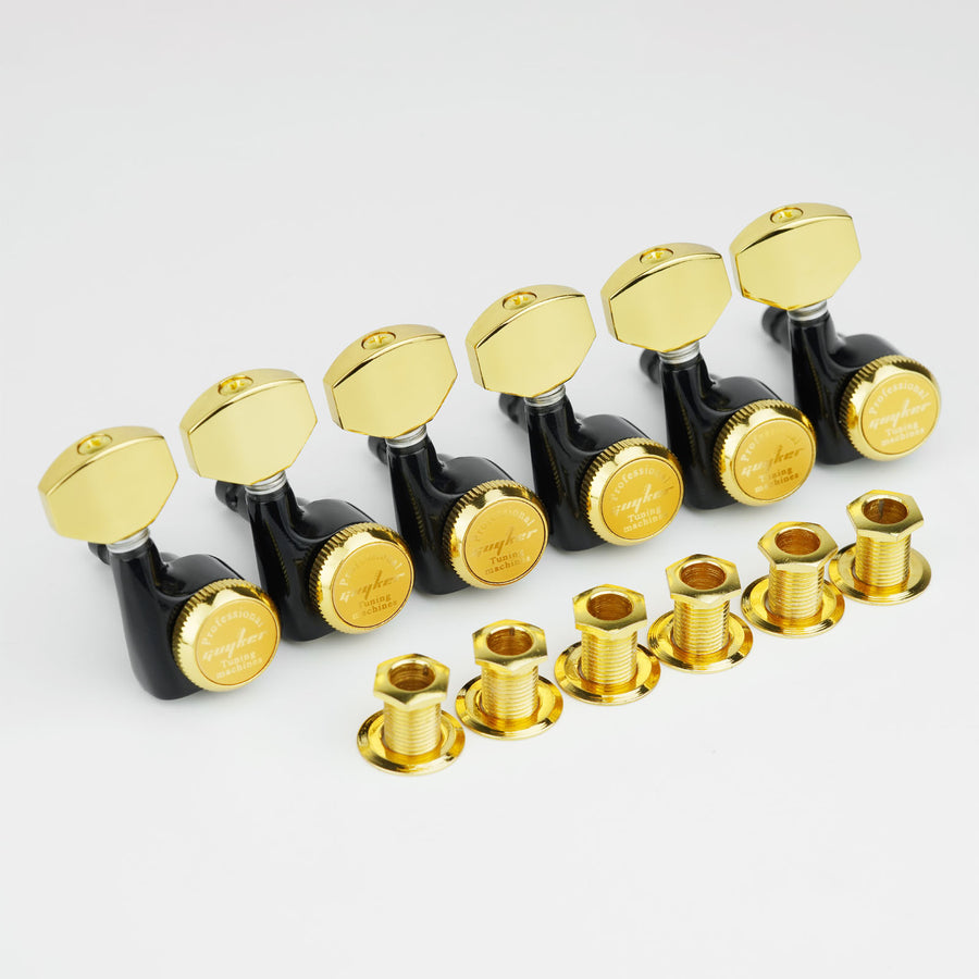 Ready to Ship (US) | Guyker GK-501D7SP BK/GD Locking Electric Guitar Machine Heads