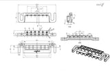 Ready to Ship (US) |  Guyker GM004 Wraparound Guitar Bridge with Locking Studs for 6-String Electric Guitar, view 3