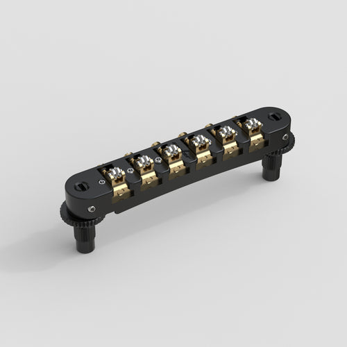 Ready to Ship (US) | Guyker GM011 Adjustable Roller Tune-O-Matic Locking Bridge Zinc Alloy Body with Stainless Steel Components and Small Screws for Electric Guitars