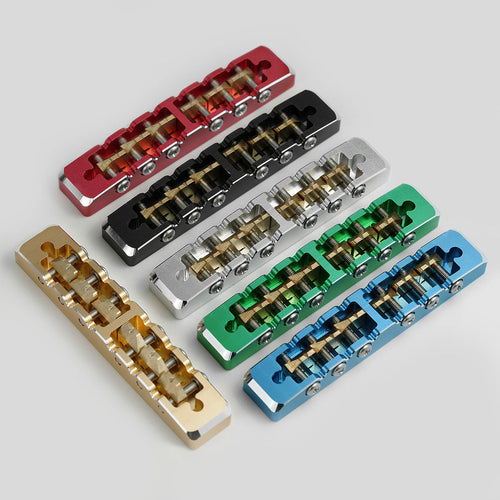 Ready to Ship (US) | Guyker GMA-001 Lightweight CNC Machined Aluminum Guitar Bridge with Brass Saddles