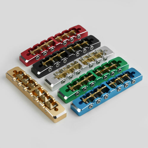 Ready to Ship (US) |Guyker GMA-002 Lightweight CNC Machined Aluminum Guitar Bridge with Brass Saddles