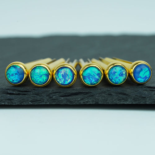 Ready to Ship (US) |Guyker GX-004 Acoustic Guitar Bridge Pins with Blue Sparkle Diamond Fragments