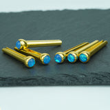 Ready to Ship (US) |Guyker GX-004 Acoustic Guitar Bridge Pins with Blue Sparkle Diamond Fragments, view 6