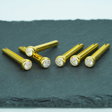 Ready to Ship (US) |Guyker GX-006  Acoustic Guitar Bridge Pins with Crystal Diamond Pattern Design, view 5