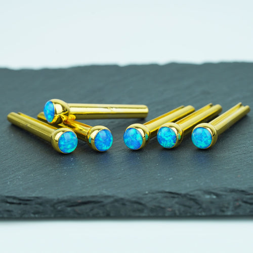 Ready to Ship (US) |Guyker GX-012 Acoustic Guitar Bridge Pins with Blue Glass Chips