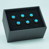 Ready to Ship (US) |Guyker GX-012 Acoustic Guitar Bridge Pins with Blue Glass Chips, view 4