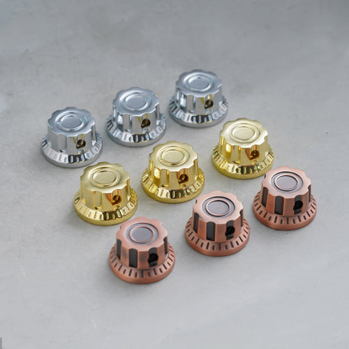 Ready to Ship (US) | Guyker NKB-004 Potentiometer Knob Set Gold Bronze Chrome Diameter 6MM