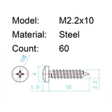 Ready to Ship (US) | Guyker Precision Steel Tuner Mounting Screws M2.2 x 10mm for Guitar Machine Heads, view 5