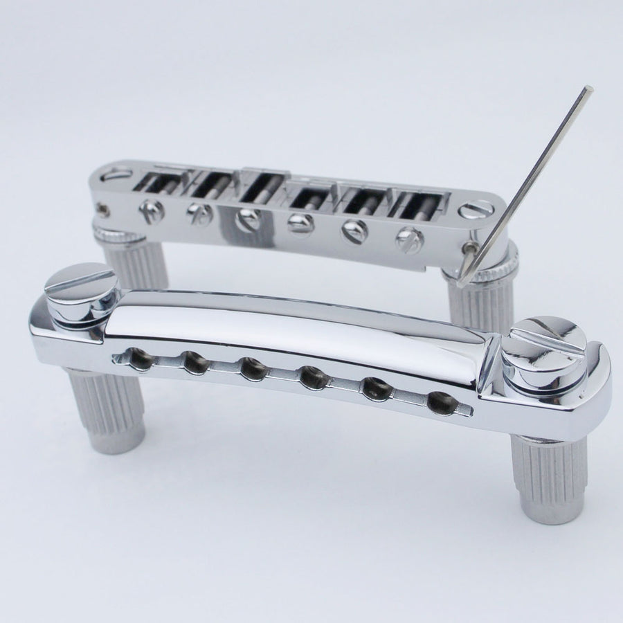 Guyker Electric Guitar Bridge Set Zinc Alloy with Brass Saddles GM003+GS001