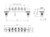 Guyker GMA-010 CNC Machined Adjustable Locking Roller Bridge Aluminum Alloy Body Brass Rollers, view 5