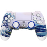 HEXGAMING NEW EDGE Controller with TMR Joysticks for PS4, PC, Mobile - The Great Wave Chameleon Purple Blue, view 2