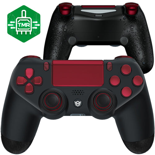 HEXGAMING NEW SPIKE Controller with TMR Joysticks for PS4, PC, Mobile- Black Red