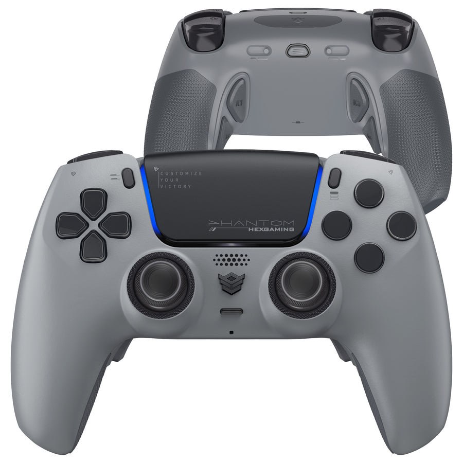 HEXGAMING PHANTOM Controller with Adjustable Triggers for PS5, PC, Mobile - 1994 Gray