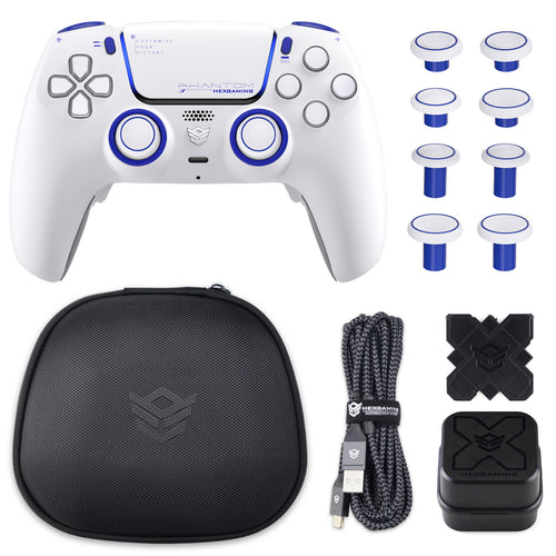 HEXGAMING PHANTOM Controller with Adjustable Triggers+Charging Cable+Carrying Bag for PS5, PC, Mobile - 18 Styles