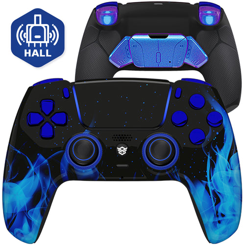 HEXGAMING RIVAL PRO Controller with Hall Effect Joysticks for PS5, PC, Mobile - Blue Flame