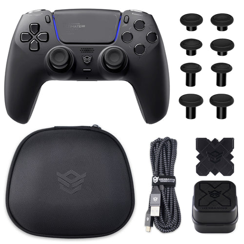 HEXGAMING ULTIMATE PRO Controller with Adjustable Triggers+Charging Cable+Carrying Bag for PS5, PC, Mobile - 8 Styles