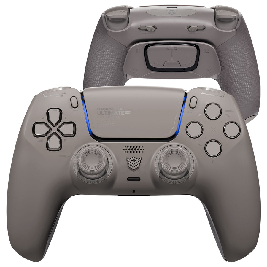 HEXGAMING ULTIMATE PRO Controller with Adjustable Triggers for PS5, PC, Mobile - Quantum Gray
